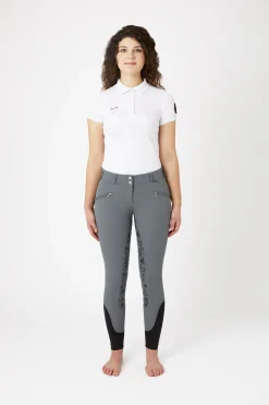 Hot horze Helforsterkede ridebukser med silikon og høyt liv, dame Grey