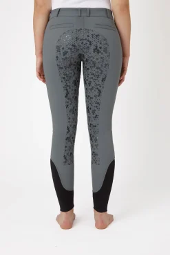 Hot horze Helforsterkede ridebukser med silikon og høyt liv, dame Grey