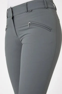 Hot horze Helforsterkede ridebukser med silikon og høyt liv, dame Grey