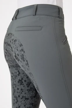 Hot horze Helforsterkede ridebukser med silikon og høyt liv, dame Grey