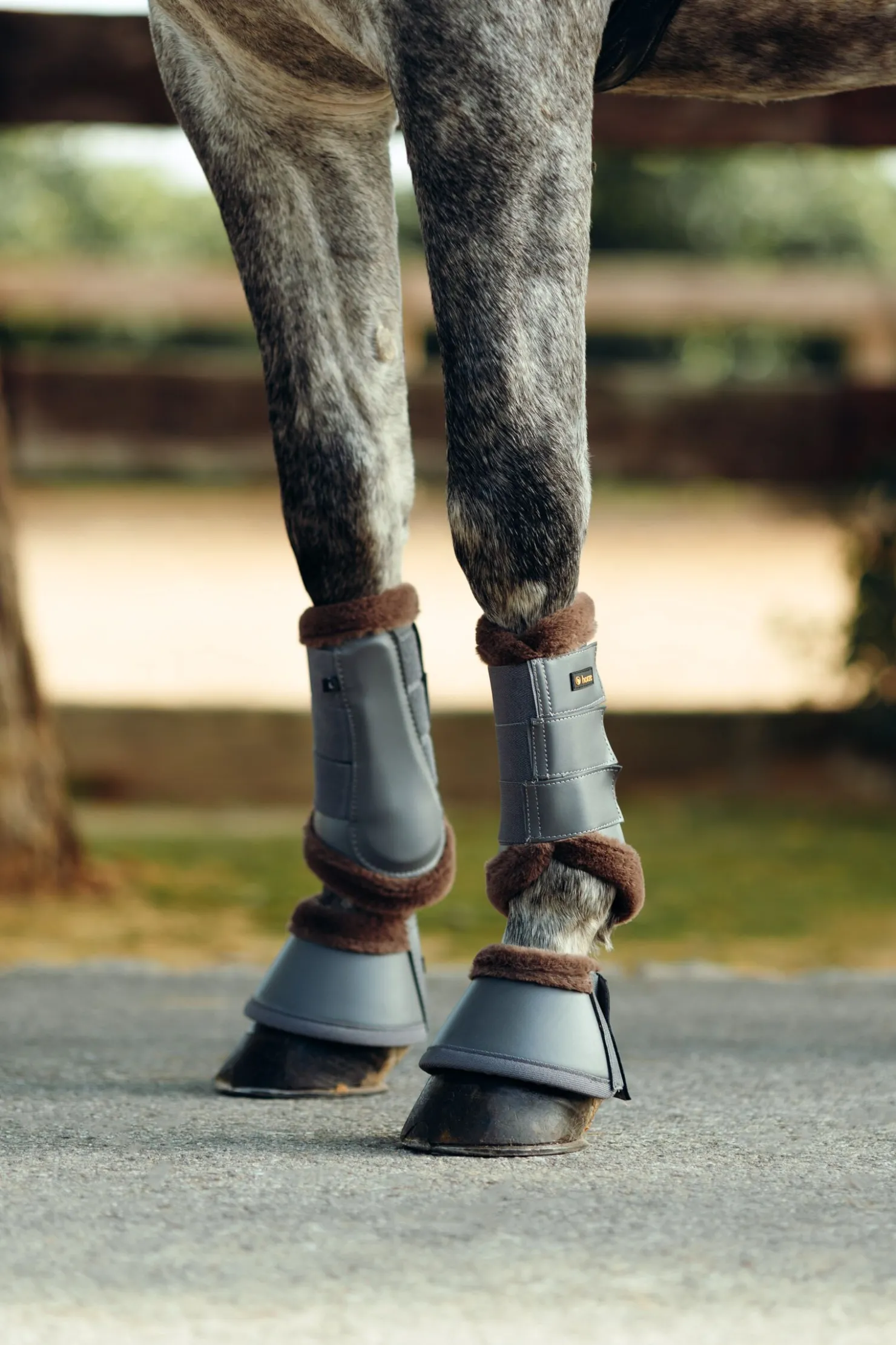 Outlet horze Houston stryksokker med fuskepels CharcoalGrey