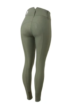 Outlet horze Indira helforsterkede ridebukser med høyt liv til dame KhakiGr&oslash;nn