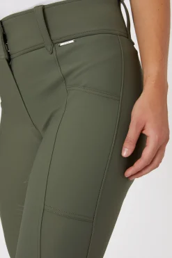 Outlet horze Indira helforsterkede ridebukser med høyt liv til dame KhakiGr&oslash;nn