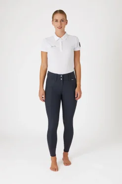 Discount horze Indira kneforsterkede ridebukser med høyt liv til dame InkBlue