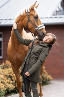 Clearance horze Jadine varmejakke til ridning Olivegreen