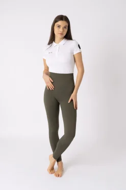 Sale horze Janine sømløse, kneforsterkede ridetights med telefonlomme til dame Tarmac