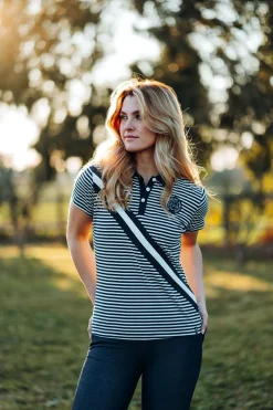 Discount horze Jessie jerseyskjorte, dame DarkNavy/White