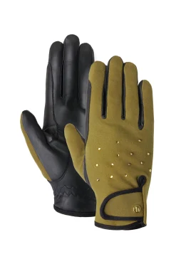 Outlet horze Joana vinterhansker med pyntesteiner FirGreen