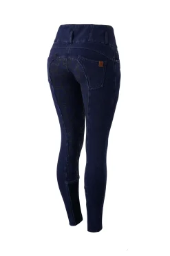 Discount horze Kacy helforsterket denim thermo ridebukse, dame DB/AB