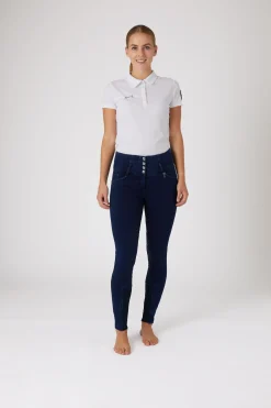 Discount horze Kacy helforsterket denim thermo ridebukse, dame DB/AB