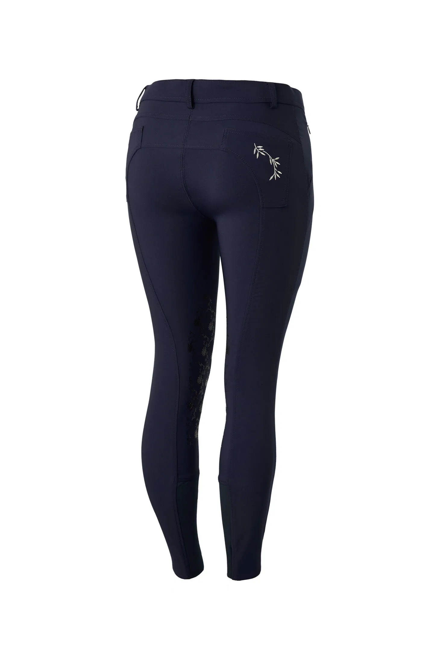 Sale horze Kaitlin kneforsterkede ridebukser med blomsterdetaljer, dame PeacoatDarkBlue