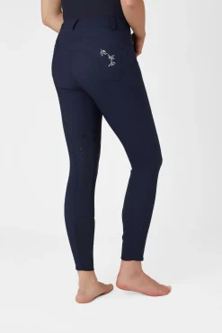 Sale horze Kaitlin kneforsterkede ridebukser med blomsterdetaljer, dame PeacoatDarkBlue