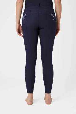 Sale horze Kaitlin kneforsterkede ridebukser med blomsterdetaljer, dame PeacoatDarkBlue