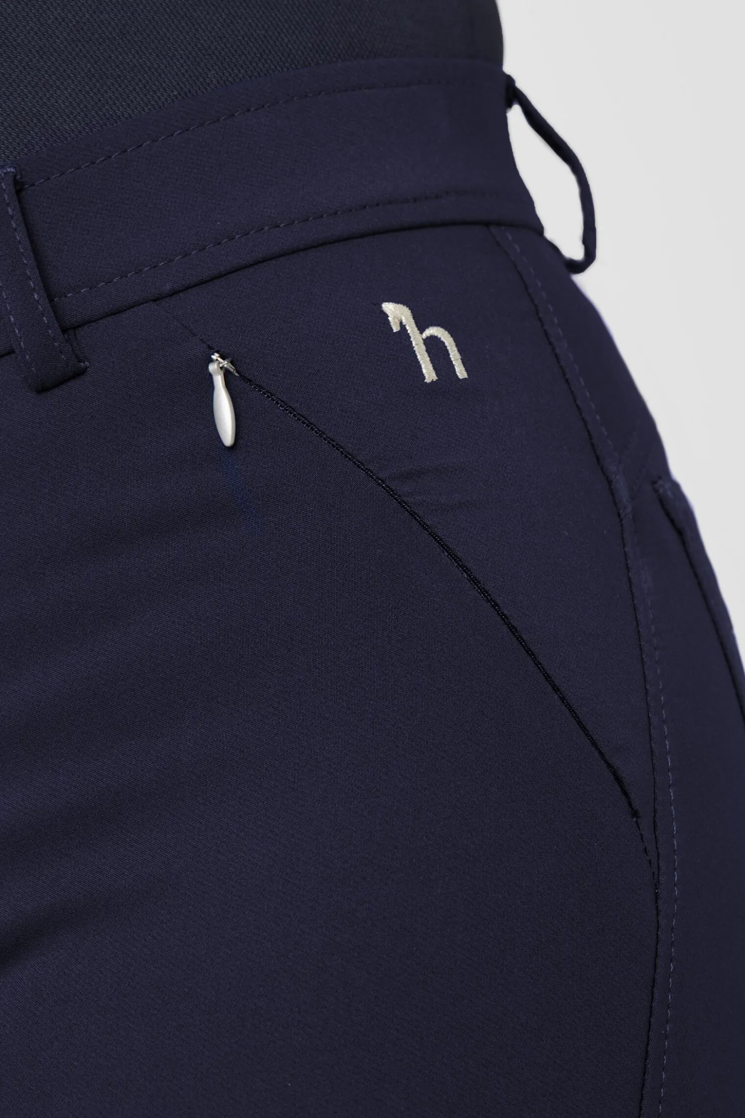 Sale horze Kaitlin kneforsterkede ridebukser med blomsterdetaljer, dame PeacoatDarkBlue