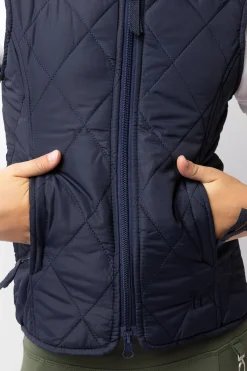 Clearance horze klassisk vattert vest til barn PeacoatDarkBlue