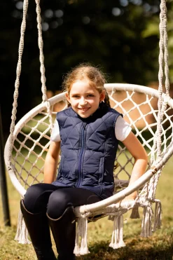 Clearance horze klassisk vattert vest til barn PeacoatDarkBlue