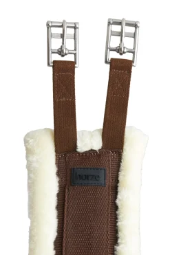 Discount horze Kyiv dressurgjord i neopren med fast fuskepels DemitasseBrown