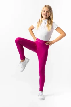 Best horze Madison tights, helforsterket med silikon, barn BeetrootPink