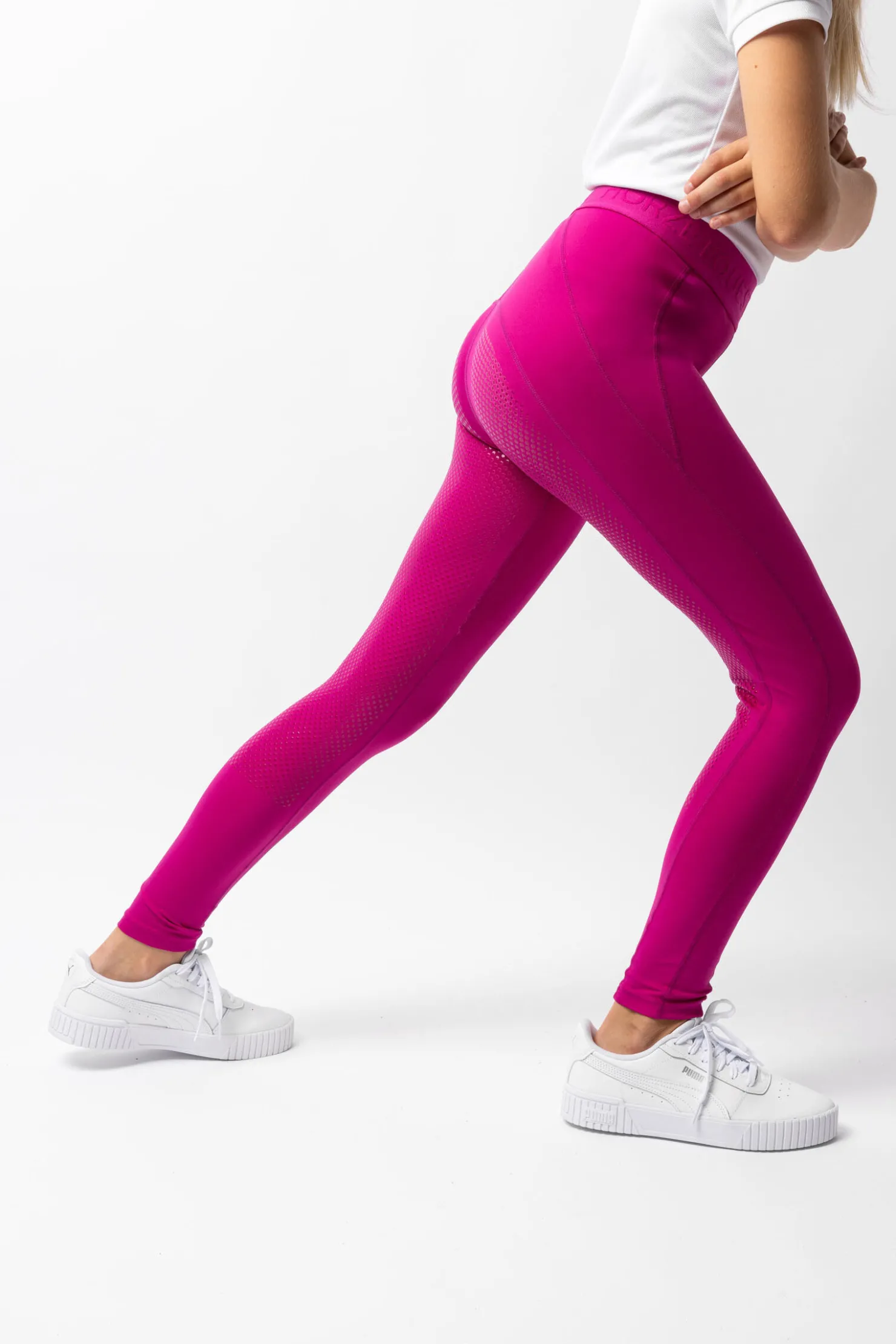 Best horze Madison tights, helforsterket med silikon, barn BeetrootPink