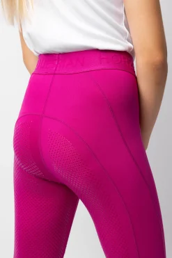 Best horze Madison tights, helforsterket med silikon, barn BeetrootPink