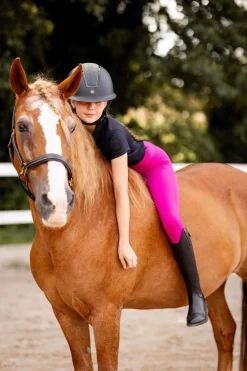 Best horze Madison tights, helforsterket med silikon, barn BeetrootPink