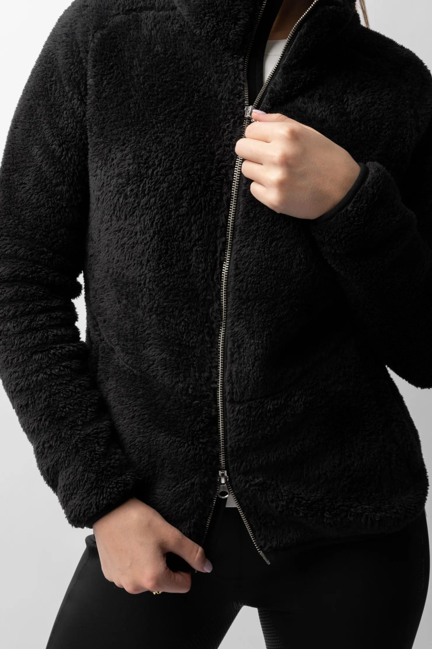 horze Merida jakke i teddyfleece til dame Black