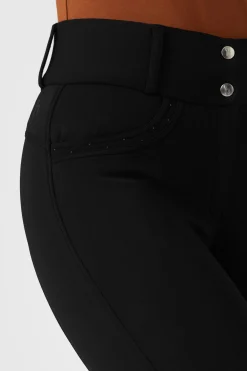 Sale horze Mia helforsterkede thermo ridebukser med silikon, dame Black
