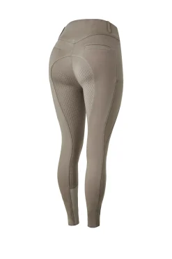 New horze Mira helforsterkede ridebukser med høyt liv og silikon, dame MorelBrown