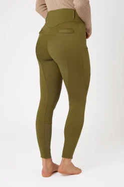 horze Mira helforsterkede thermo-ridebukser til dame FirGreen