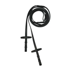 horze Muswell lærtøyler med gummi Black