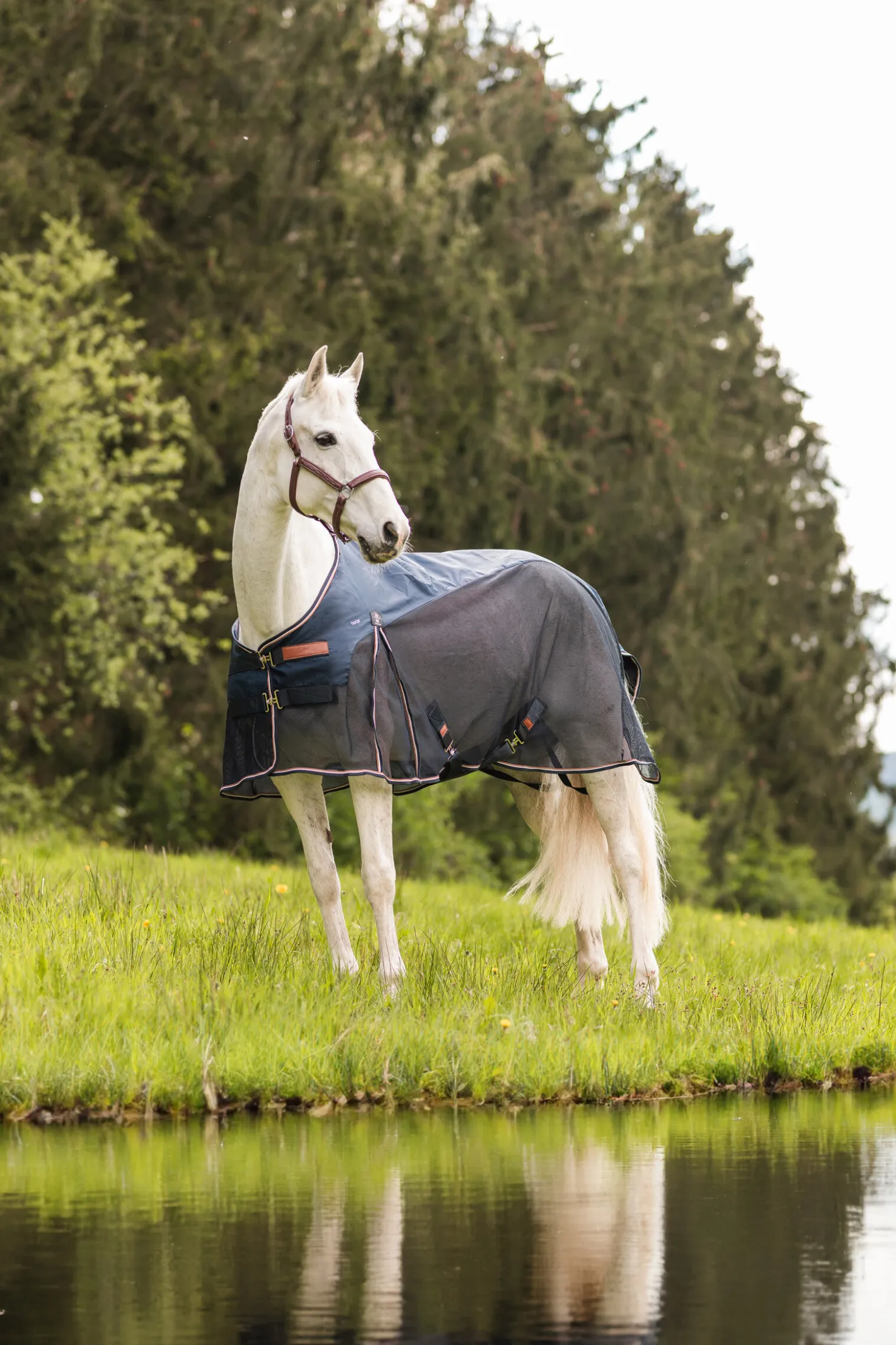 Hot horze Nevada lett dekken i ull og mesh DarkNavy