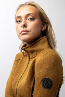 Outlet horze Neve Fleece Ridejakke Goldenbrown