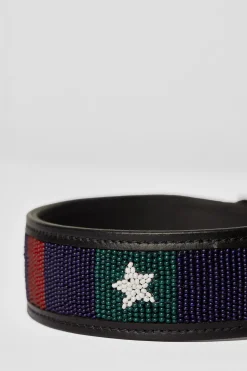 Best horze Noir halsbånd til hund, med stjerner Black/Stripe