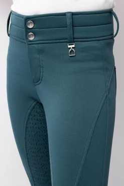 Discount horze Rhea helforsterket thermoridebukse med baklommer, barn Darkseagreen