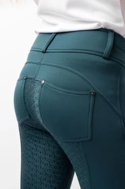 Discount horze Rhea helforsterket thermoridebukse med baklommer, barn Darkseagreen