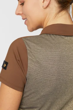 Clearance horze Sagria treningsskjorte med gyllen rygg, dame BisonDarkBrown