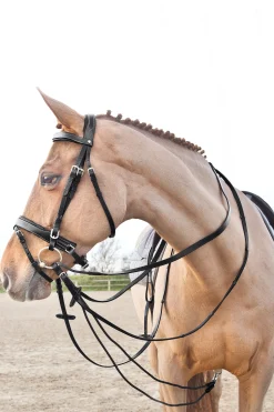 Outlet horze Sparta glidetøyler i nylon/lær Black