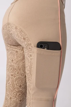 Hot horze Suna helforsterket ridetights til barn WarmTaupe