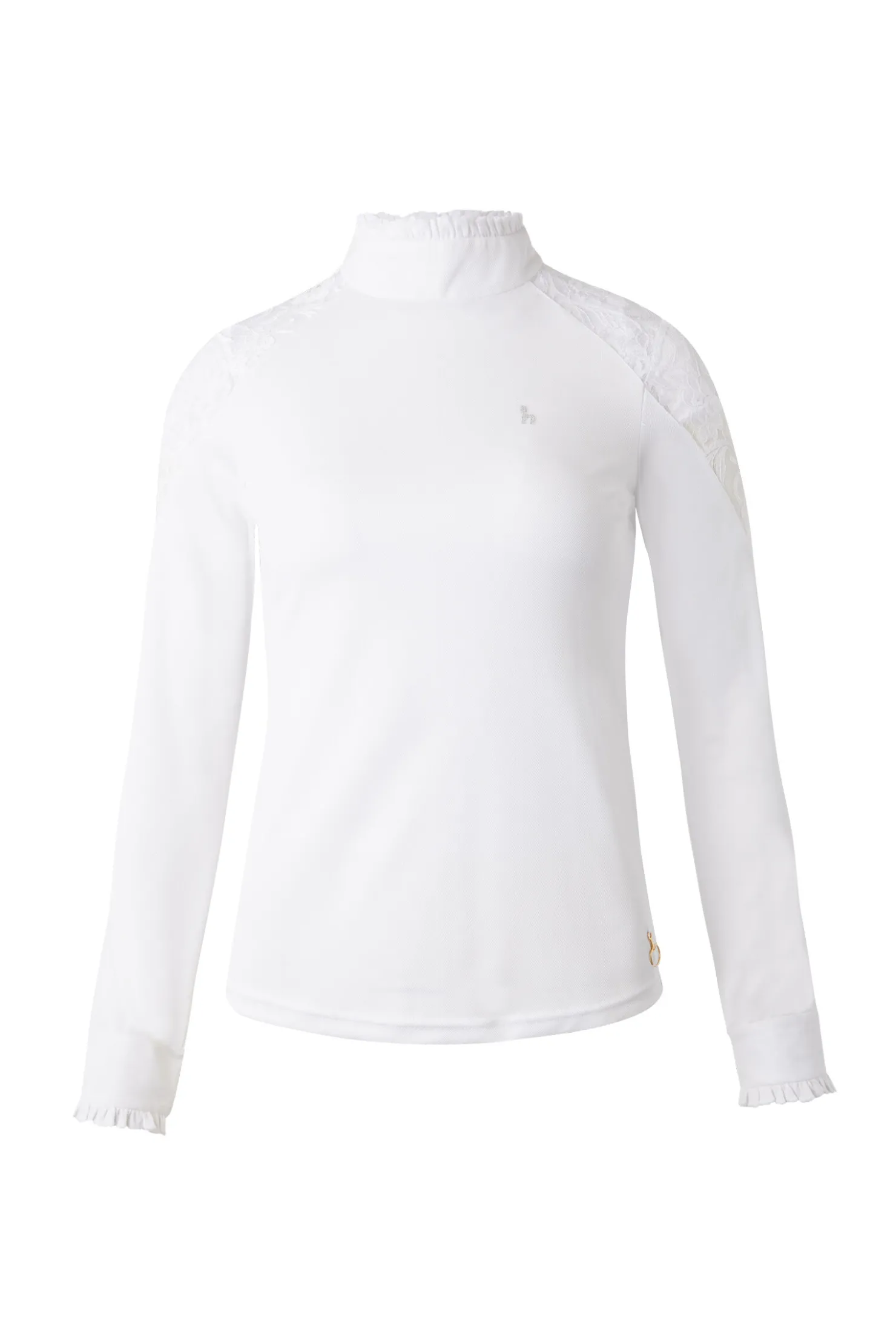 Sale horze Sylvie langermet stevneskjorte med blonder, dame WH/AB