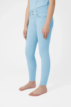 Hot horze Tara ridebukser med høyt liv, helforsterket, barn CorydalisLightBlue