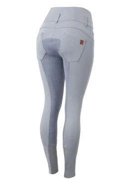 horze Tara ridebukser med høyt liv, helforsterket med lær, dame TradewindsGrey