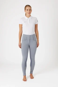 horze Tara ridebukser med høyt liv, helforsterket med lær, dame TradewindsGrey