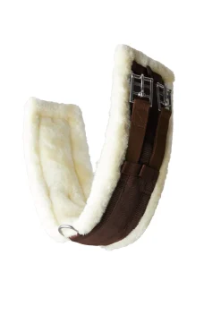 Best horze Tartu dressurgjord i neopren med fast fuskepels DemitasseBrown