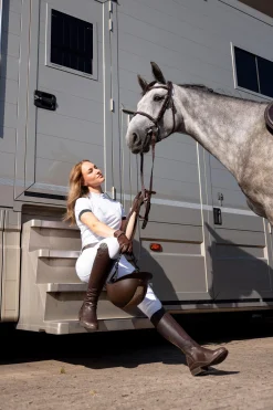 Online horze Taylor teknisk skjorte, dame WH/AB