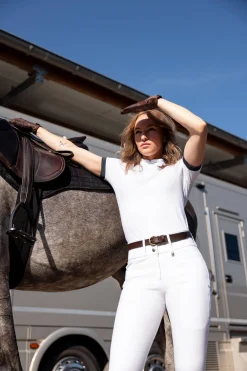 Online horze Taylor teknisk skjorte, dame WH/AB