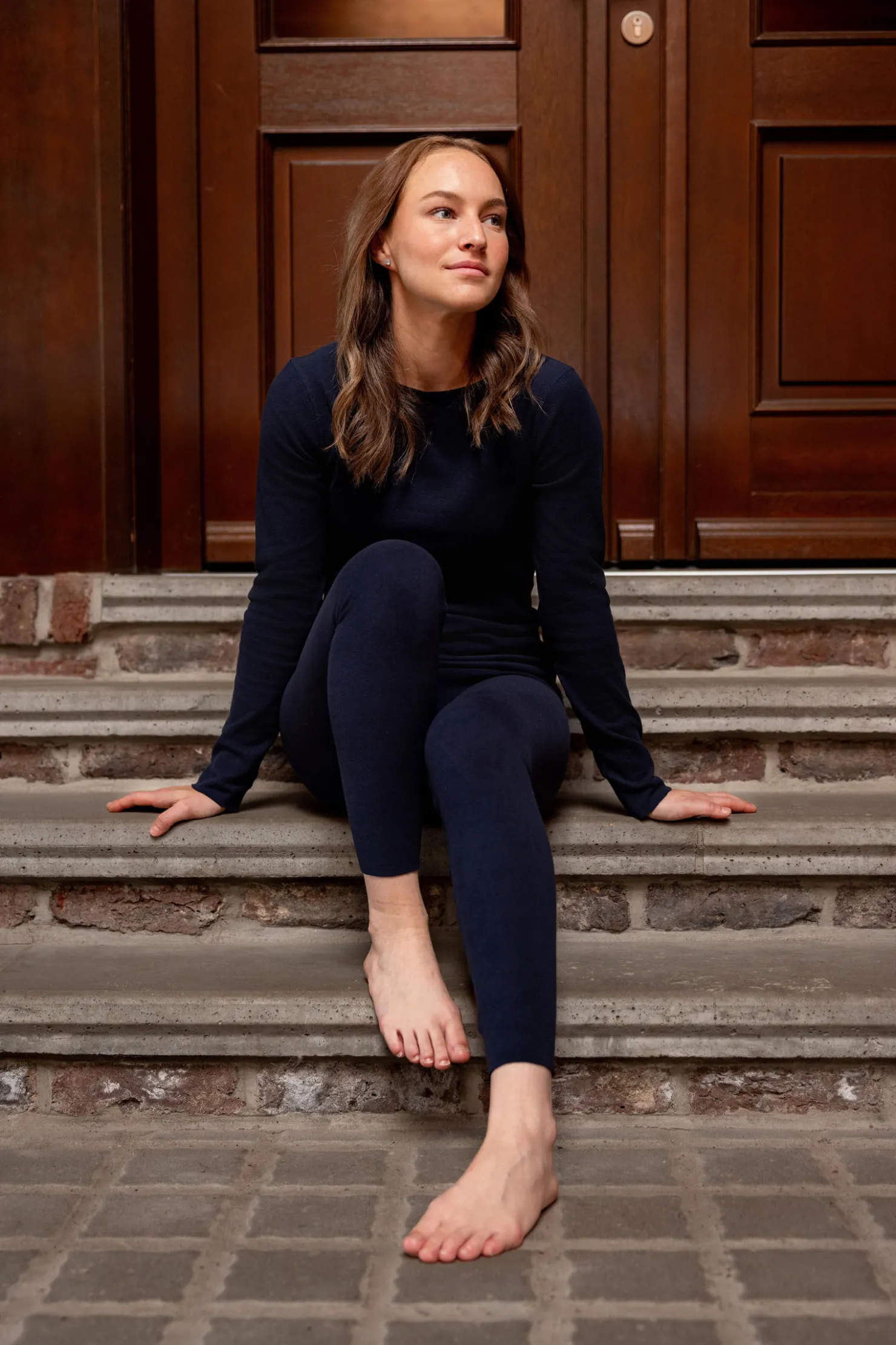 horze Tess Termiske undertøy tights Polarblue