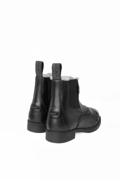 horze Wexford jodhpur-vintersko med fuskepels og frontglidelås til barn Black