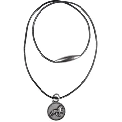 Clearance karlslund lærhalsbånd med rustikk islandshest Black/Gray