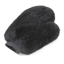 Hot kavalkade pussehanske med tommel i saueskinn Black