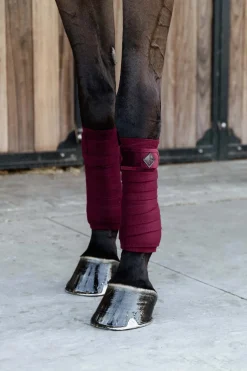 kentucky Horsewear Polar Fleece Velvet bandasjer BurgundyDarkRed